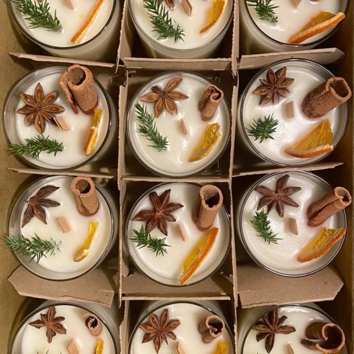 شمع لیوانی دارچینی